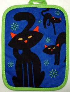 Black Cat Halloween pot holder