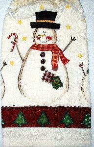 Patches the Snowman Kitchen Hand Towel