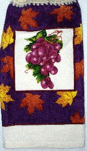 Fall Leaves & Grapes Kitchen Hand Towel