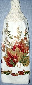 Copper Leaves Fall Kitchen Hand Towel