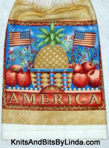 America pineapple basket kitchen hand towel