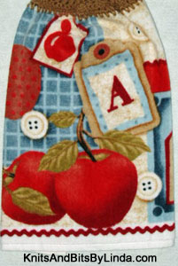 scrapbook apple hanging hand towel