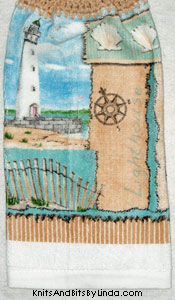 lighthouse collage hand towel