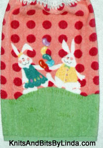 Boy and girl bunnies hand towel