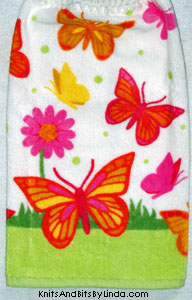Large butterflies on hanging kitchen hand towel