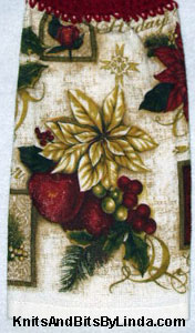 Poinsettia tapestry kitchen hand towel