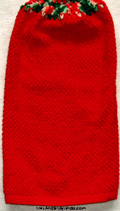 textured red christmas hand towel