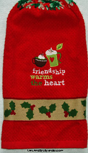 friendship warms the heart christmas hand towel