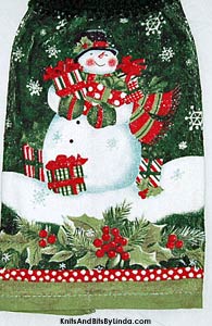 Christmas hand towel with traditional snowman