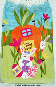 carrot house for easter bunnies hanging kitchen hand towel
