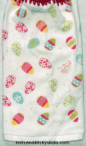 Easter eggs on terry kitchen towel