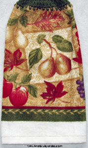 fall fruit and leaves kitchen hand towel