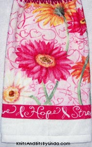 BCA pink ribbon floral hand towel