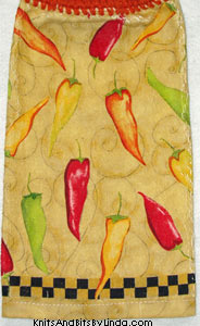hot peppers kitchen dish towel