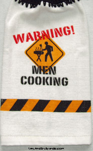 men cooking kitchen towel