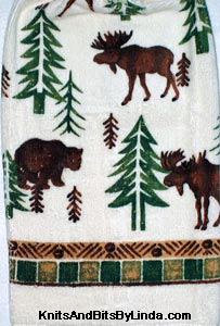  kitchen hand towel with moose and bear