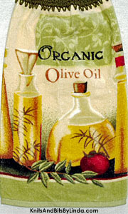 organic oilve oil hanging kitchen hand towel