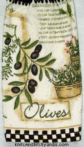 herb and olive kitchen towel