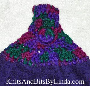 purple hand towels with gemstone yarn top