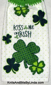 Kitchen Hand Towel with Kiss me I'm Irish on it
