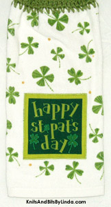 happy st patrick's day hanging hand towel