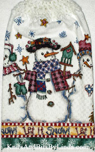 let it snow hanging kitchen hand towel