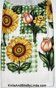 sunflowers, tulips and daffodils hand towel