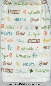 words of spring hanging hand towel