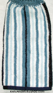 blues stripe hanging hand towel