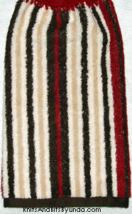burgundy, brown and tan stripe hand towel