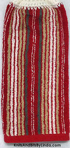 red strip hanging kitchen hand towel 