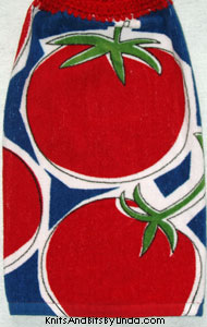 tomatoes on hanging hand towel