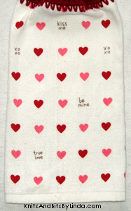 small valentine hearts kitchen hand towel