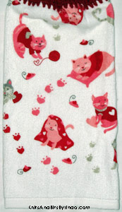 kitten valentine hand towel