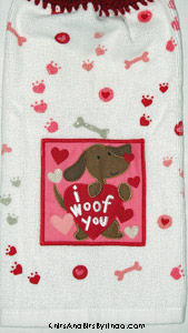puppy dog valentine towel