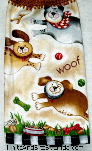 dog friends, Woof & Friends on hanging kitchen hand towel