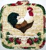 Rooster and grapes pot holder