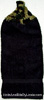 Solid black hanging hand towel with Camo print yarn top