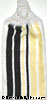 navy and yellow stripe hanging towel