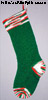 Green Christmas Stocking with multi trim