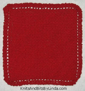 poppy red solid knitted dish cloth