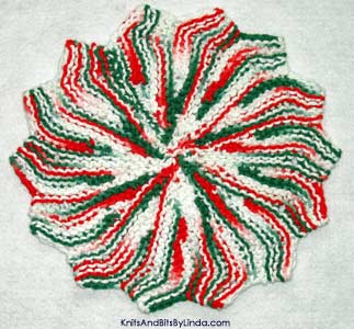 mistletoe knitted cotton dish cloth
