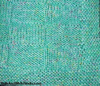 close up of green basket weave lap throw