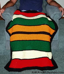 moss stitch stripe 3 lap blanket