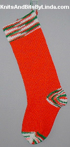Multi with Red trim Christmas Stocking