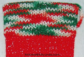 red-multi-silver sparkle yarn christmas stocking