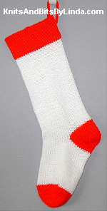 White with Red trim Christmas stocking