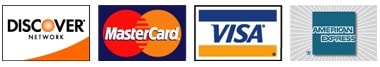 We accept Discover, MasterCard, Visa, and American Express