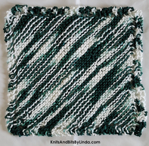basil color yarn jknit cotton dish cloth