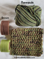 renegade camo cotton yarn scrubbie dish cloth with brown and olive green netting